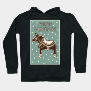 Cute Decorated Gingerbread horse , the best traditional cookie at Christmas in Finland Hoodie